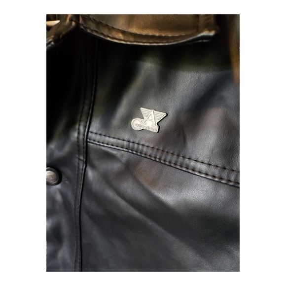 A Collezioni  Men's Size S 48 Black Faux Leather Jacket - Picture 6 of 8